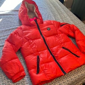 Orange American eagle outfitters down jacket size large (Juniors).
